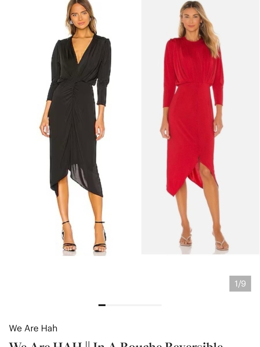 We Are HAH In A rouche Reversible Dress - Red